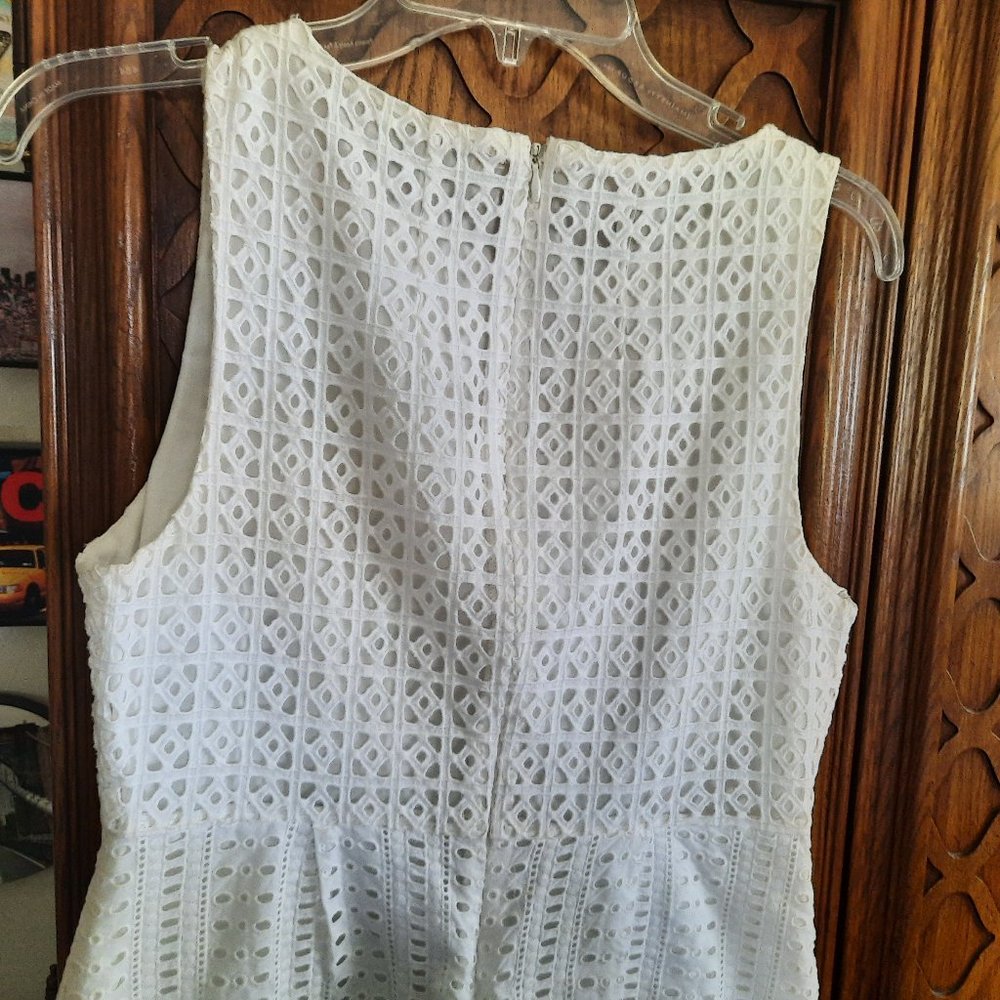 MADEWELL White Eyelet Trail Mini Sleeveless Sheath Dress with Pockets! - 6 - Picture 10 of 16